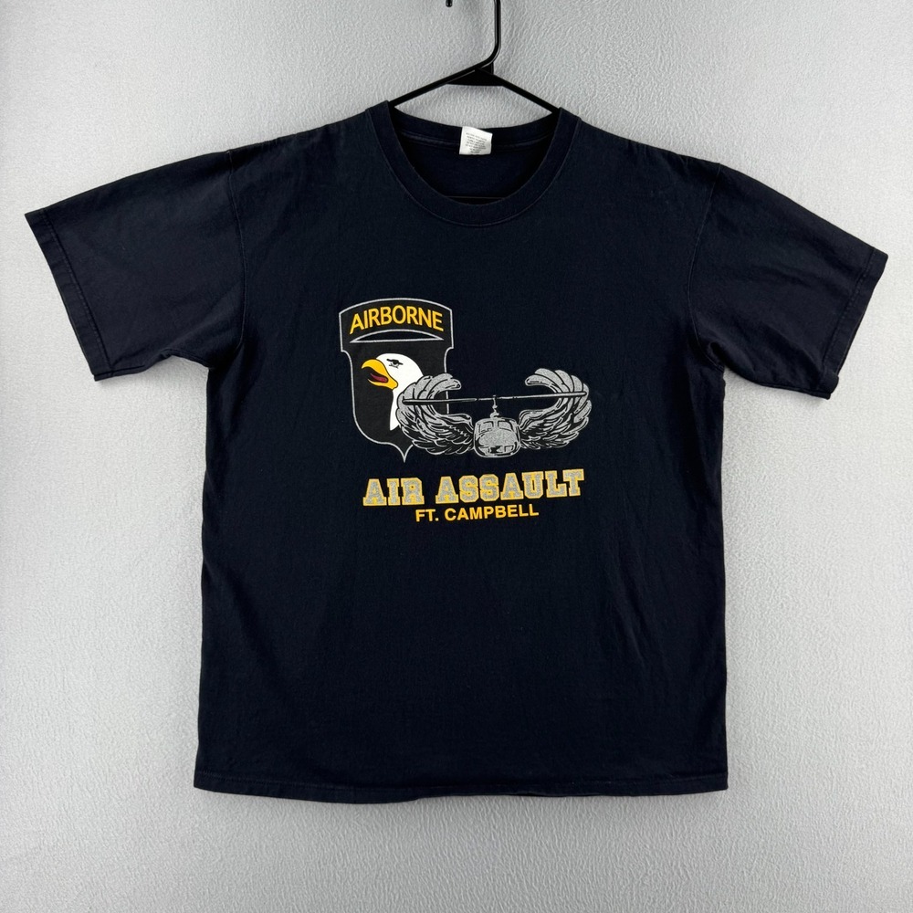 Army Airborne T Shirt Mens Large Vintage Made in USA Short Sleeve Tee Military